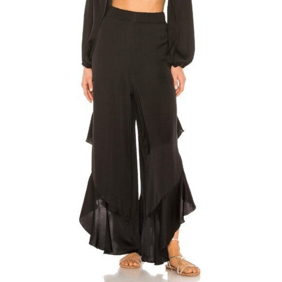 PQ Black Halsey Pants with Asymmetrical Hem - Picture 4 of 6